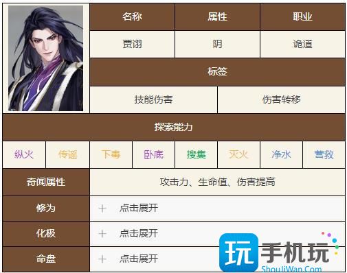 《如鸢》贾诩技能天赋介绍一览 《如鸢》贾诩技能天赋介绍一览