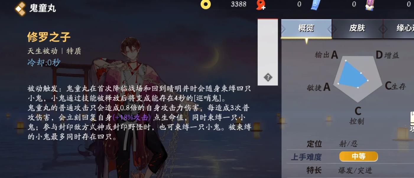 决战平安京鬼童丸怎么玩 决战平安京鬼童丸怎么玩