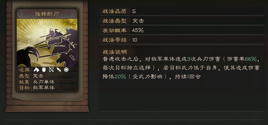 三国志战略版摧锋断刃效果怎么样